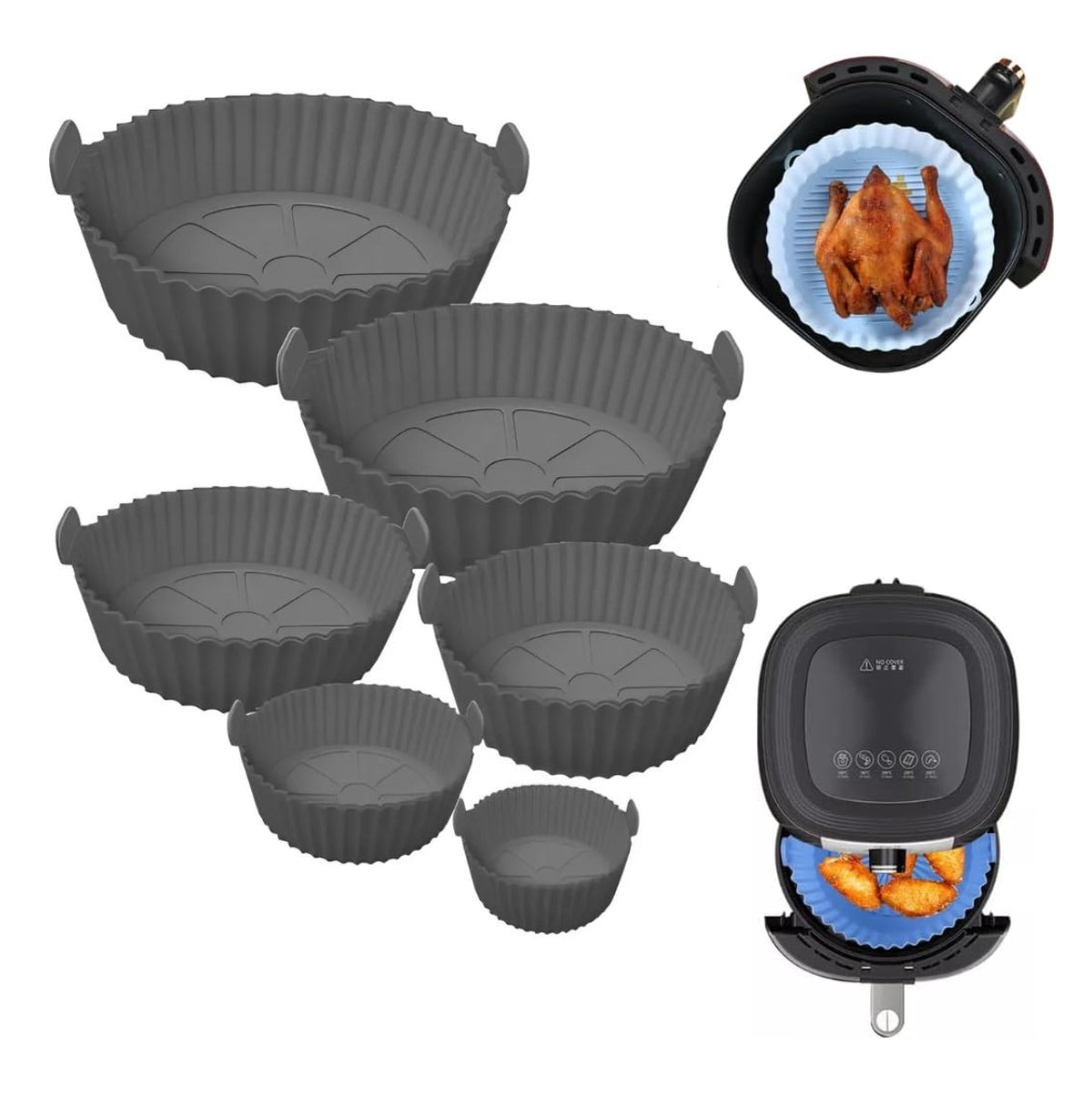 Moldes de silicona reutilizables para freidora de aire